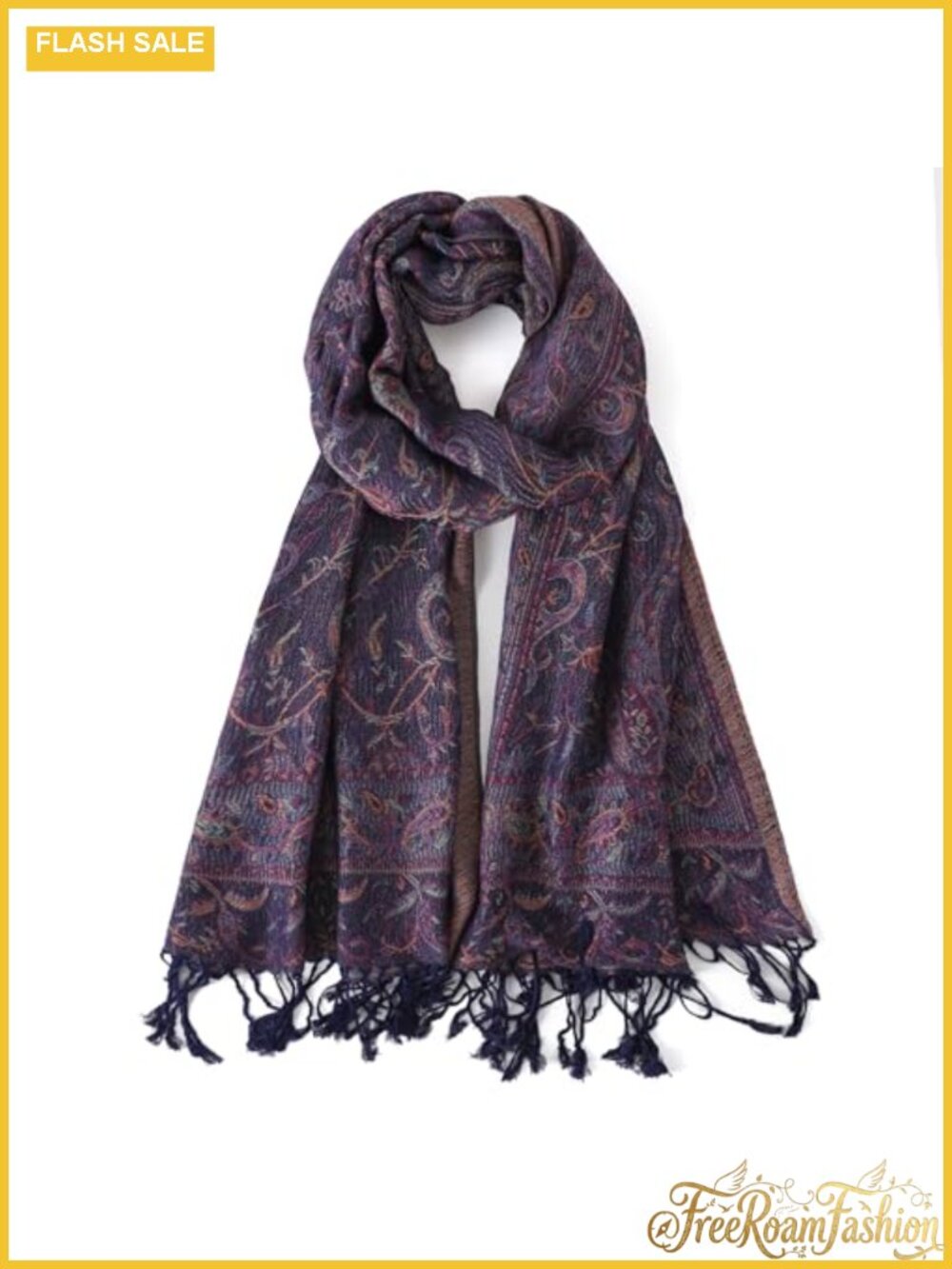 Pashmina Scarf Shawl Wrap Paisley Fringe Viscose Polyester Unisex